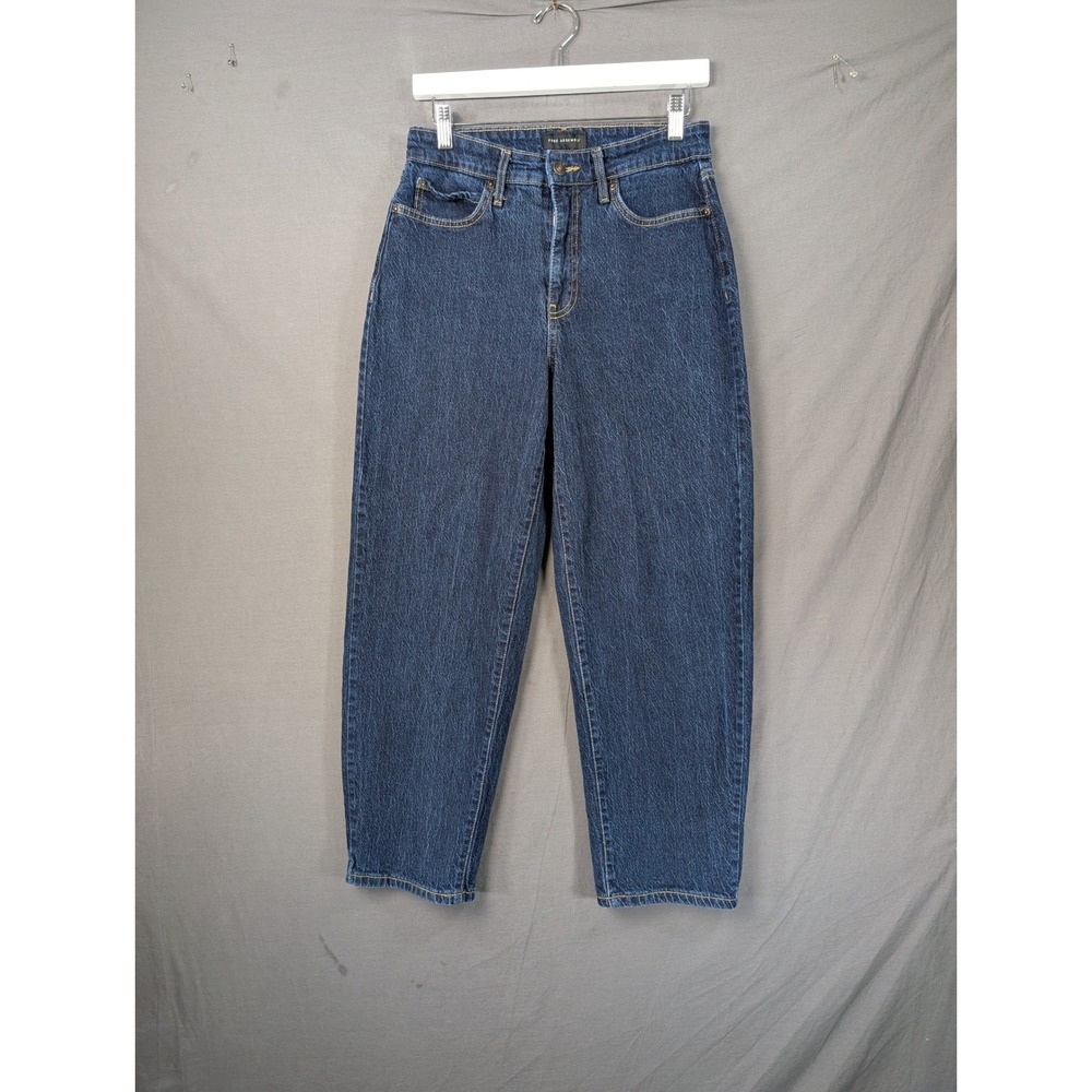 Free Assembly Womens High Rise Balloon Jeans Dark Wash Blue Denim Size 4